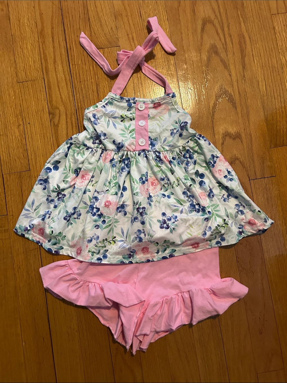 Floral Pink Halter toddler short Set Sz. m